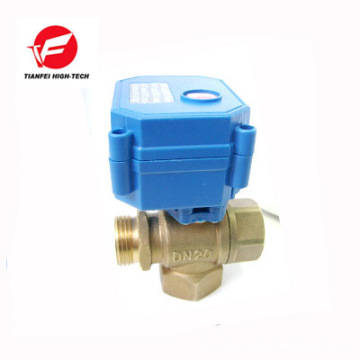 CWX-15N 3 way vertical type T-type DN20 brass male-female-feamle DC12V CR04 normally closed 3 way motorized valve